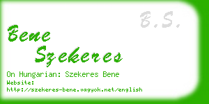 bene szekeres business card